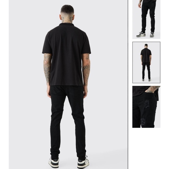 TALL SKINNY STRETCH RIP AND REPAIR JEAN - Picture 3 of 3